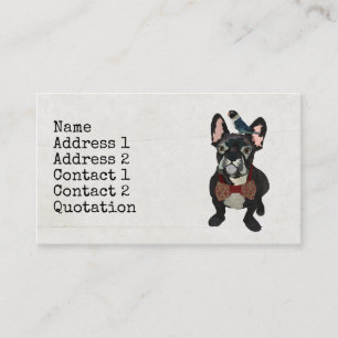 FRENCH BULLDOG & BLUE BIRD Business Card