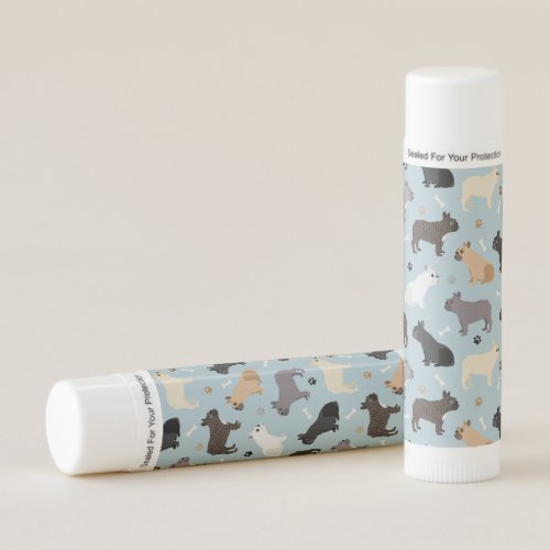 French Bulldog Bones and Paws Blue Lip Balm