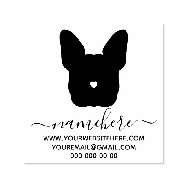 French Bulldog Brand Logo Self-inking Stamp