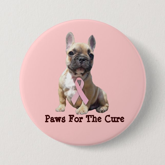 French Bulldog Breast Cancer Button (Front)