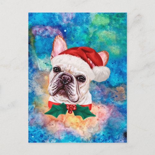 French Bulldog Breed Dog Christmas Holiday Postcard