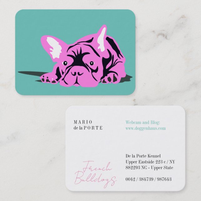 French Bulldog Breeder Trainer Business Card (Front/Back)