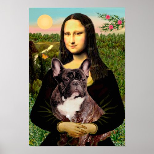 French Bulldog brindle _ Mona Lisa Poster