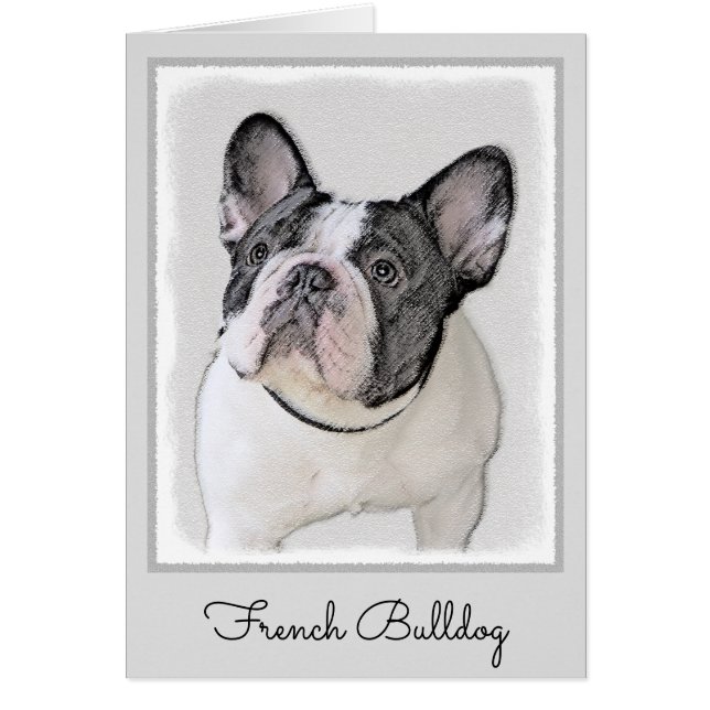 French Bulldog (Brindle Pied) Painting - Dog Art (Front)