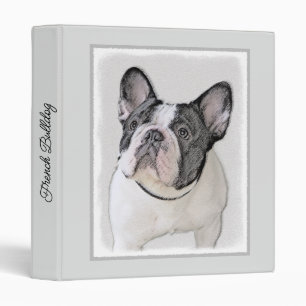 French Bulldog (Brindle Pied) Painting - Dog Art 3 Ring Binder