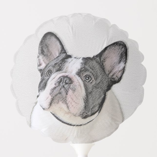 French Bulldog (Brindle Pied) Painting - Dog Art Balloon (Front)