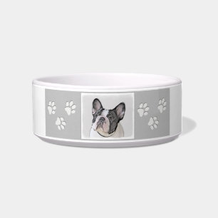French Bulldog (Brindle Pied) Painting - Dog Art Bowl