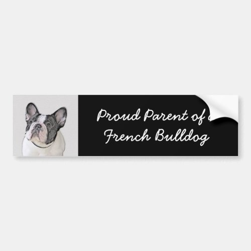 French Bulldog Brindle Pied Painting _ Dog Art Bumper Sticker