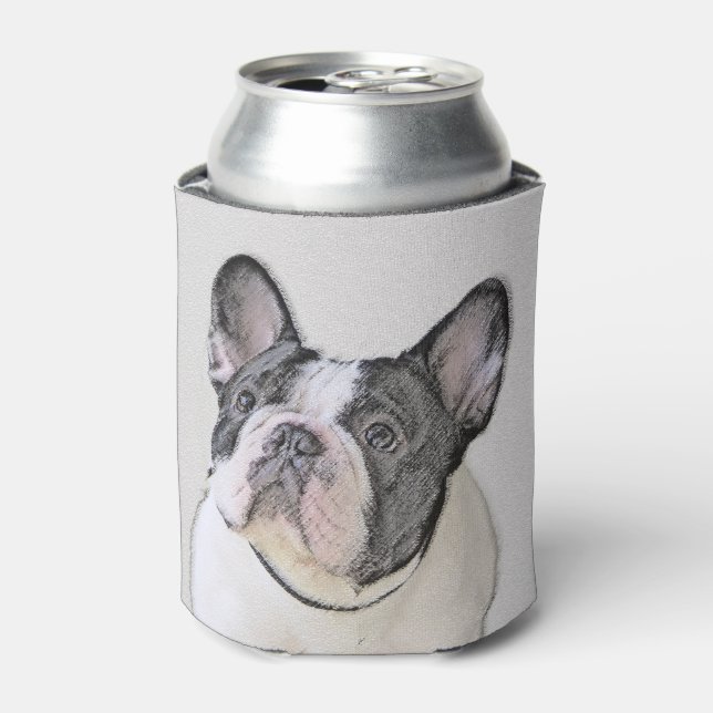 French Bulldog (Brindle Pied) Painting - Dog Art Can Cooler (Can Front)
