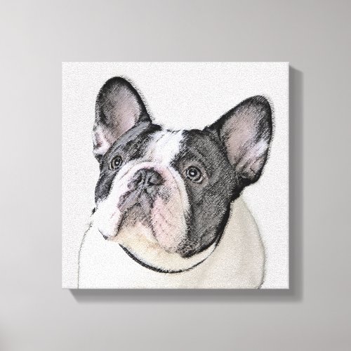 French Bulldog Brindle Pied Painting _ Dog Art Canvas Print