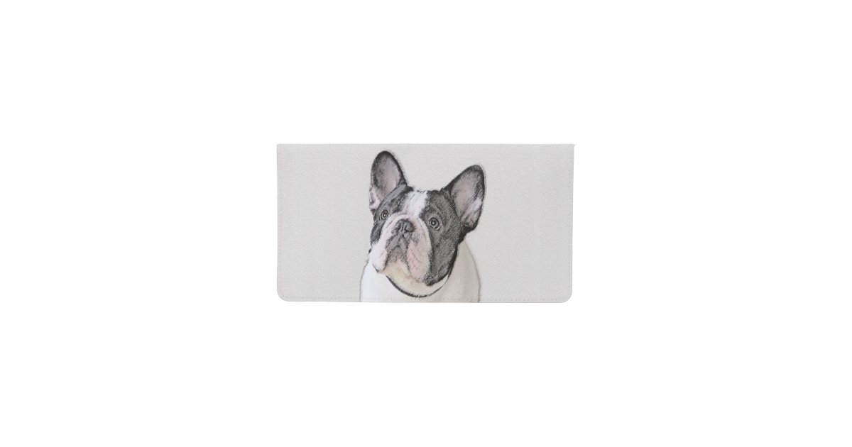 French Bulldog Brindle Pied Painting Dog Art Checkbook Cover