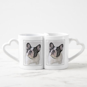French Bulldog (Brindle Pied) Painting - Dog Art Coffee Mug Set