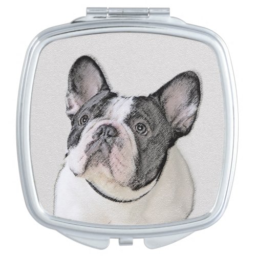 French Bulldog Brindle Pied Painting _ Dog Art Compact Mirror