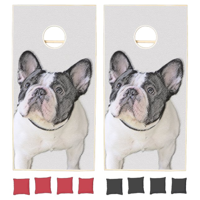 French Bulldog (Brindle Pied) Painting - Dog Art Cornhole Set (Set)