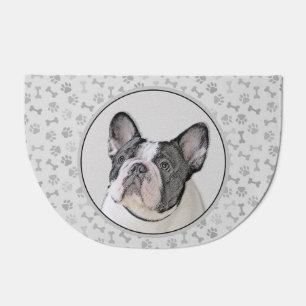 French Bulldog (Brindle Pied) Painting - Dog Art Doormat