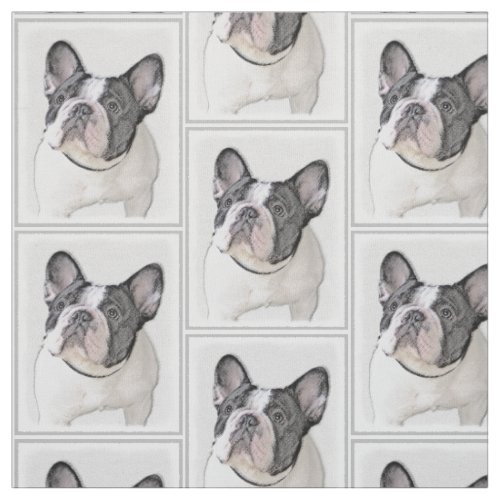 French Bulldog Brindle Pied Painting _ Dog Art Fabric
