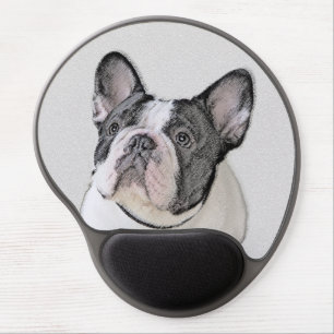 French Bulldog (Brindle Pied) Painting - Dog Art Gel Mouse Pad