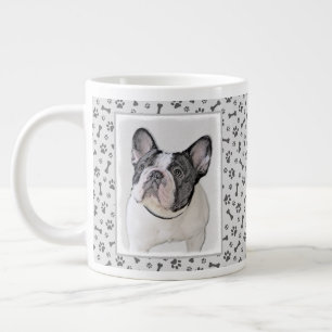 French Bulldog (Brindle Pied) Painting - Dog Art Giant Coffee Mug