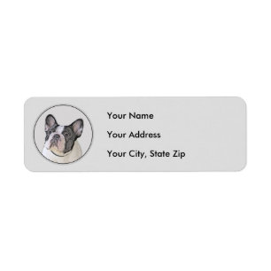 French Bulldog (Brindle Pied) Painting - Dog Art Label