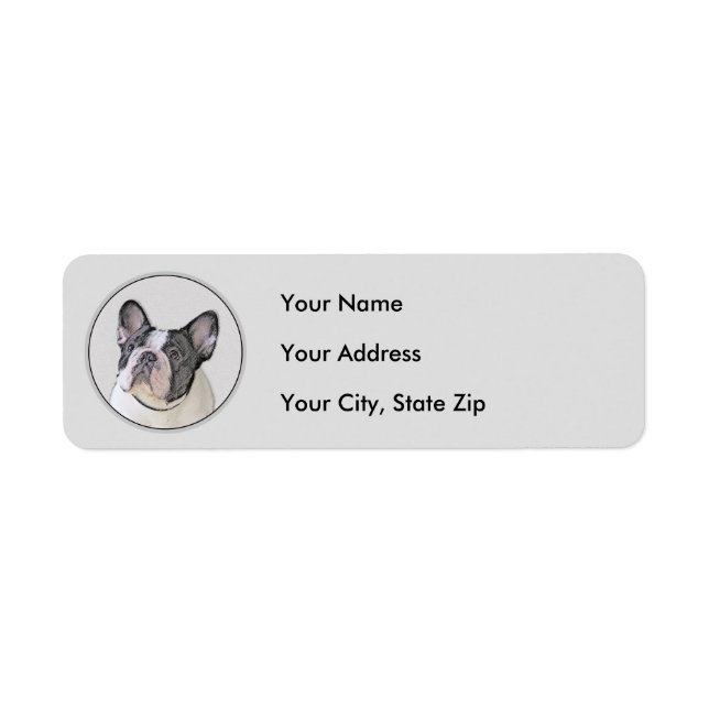 French Bulldog (Brindle Pied) Painting - Dog Art Label (Front)