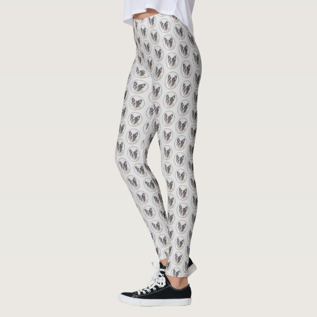 French Bulldog (Brindle Pied) Painting - Dog Art Leggings (Left)