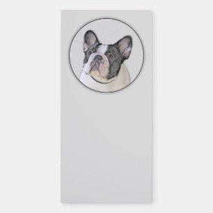 French Bulldog (Brindle Pied) Painting - Dog Art Magnetic Notepad