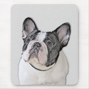 French Bulldog (Brindle Pied) Painting - Dog Art Mouse Pad