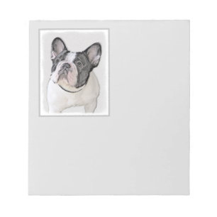 French Bulldog (Brindle Pied) Painting - Dog Art Notepad