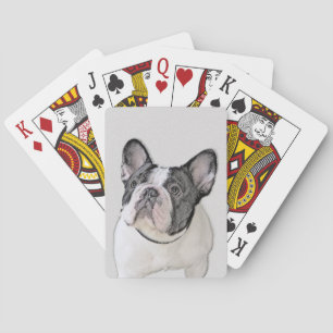 French Bulldog (Brindle Pied) Painting - Dog Art Poker Cards