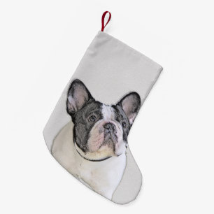 French Bulldog (Brindle Pied) Painting - Dog Art Small Christmas Stocking