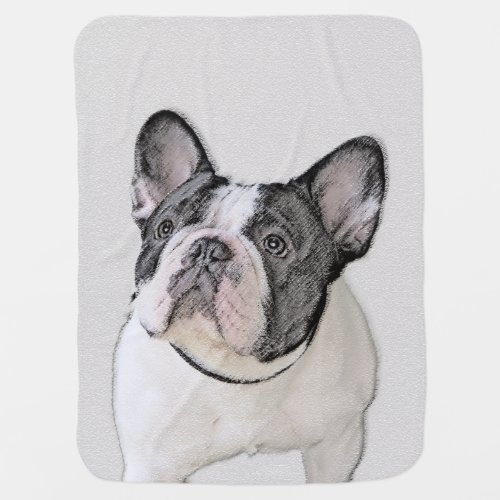 French Bulldog Brindle Pied Painting _ Dog Art Stroller Blanket