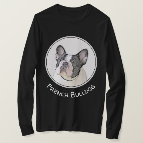 French Bulldog Brindle Pied Painting _ Dog Art T_Shirt