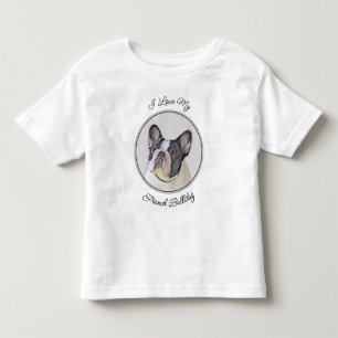 French Bulldog (Brindle Pied) Painting - Dog Art Toddler T-shirt