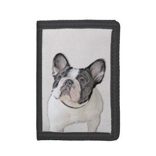 French Bulldog (Brindle Pied) Painting - Dog Art Tri-fold Wallet