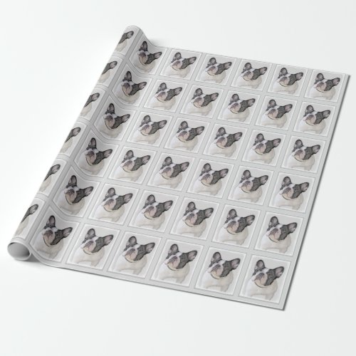 French Bulldog Brindle Pied Painting _ Dog Art Wrapping Paper