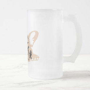 French Bulldog brown Frosted Glass Beer Mug