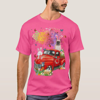 French Bulldog Bunny Truck Hunting Eggs Tree Easte T-Shirt
