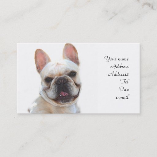 Customizable French Bulldog business cards
