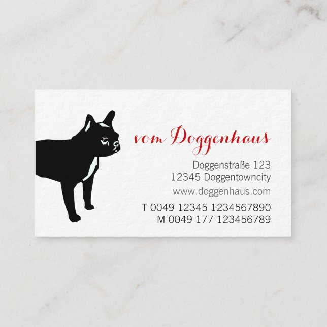 French Bulldog Businesscards Business Card (Back)