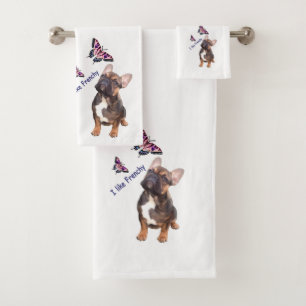 French Bulldog Butterfly Bulldog Bath Towel Set