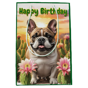 French Bulldog Cactus French Bulldog  Medium Gift Bag