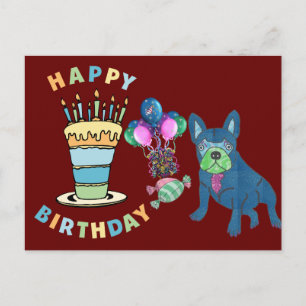 French Bulldog candles Postcard