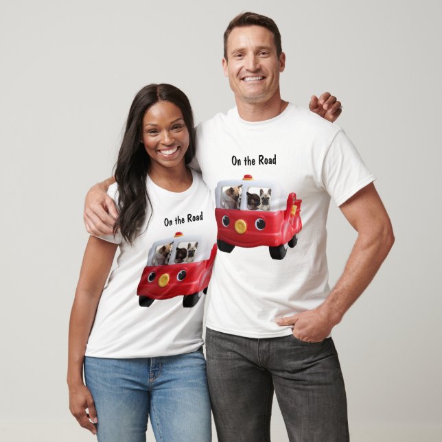 French Bulldog Car T-Shirt (Unisex)