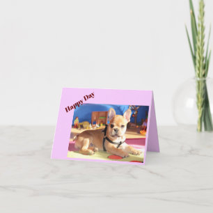 French Bulldog Card on pillows
