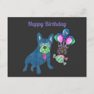 French Bulldog Cartoon French Bulldog Holiday Postcard