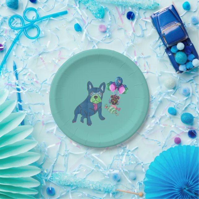 French Bulldog Cartoon French Bulldog Paper Plates (Party)