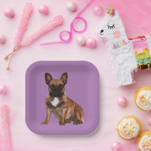 French Bulldog Cartoon French Bulldog Paper Plates