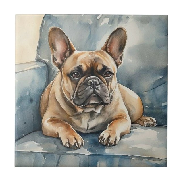 French Bulldog Ceramic Tile (Front)