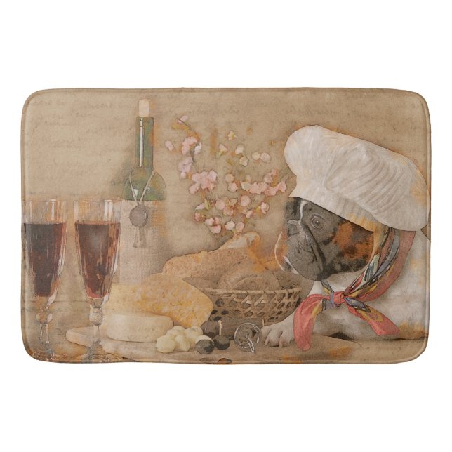 French Bulldog Chef Kitchen or Bathroom Mat (Front)