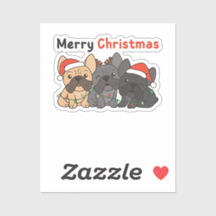 French Bulldog Christmas Animals Cute Dogs Sticker